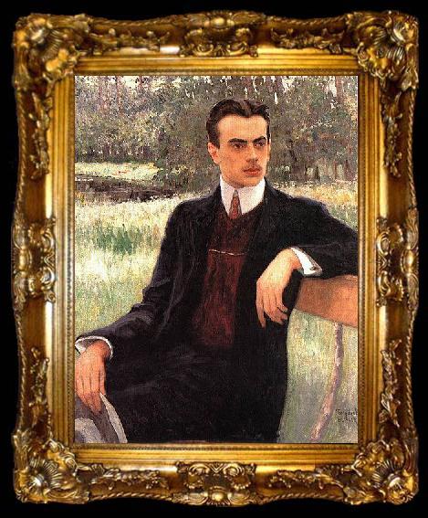 framed  Nikolai Petrovitch Bogdanov-Belsky Portrait of N. F. Yusupov, ta009-2